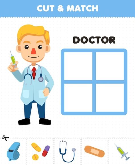 Doctor Games For Kids, Cartoon Doctor, Preschool Activities Printable, All About Me Preschool, Doctor For Kids, Bff Poses, Physical Activities For Kids, Kids Worksheets Preschool, Preschool Activities Toddler