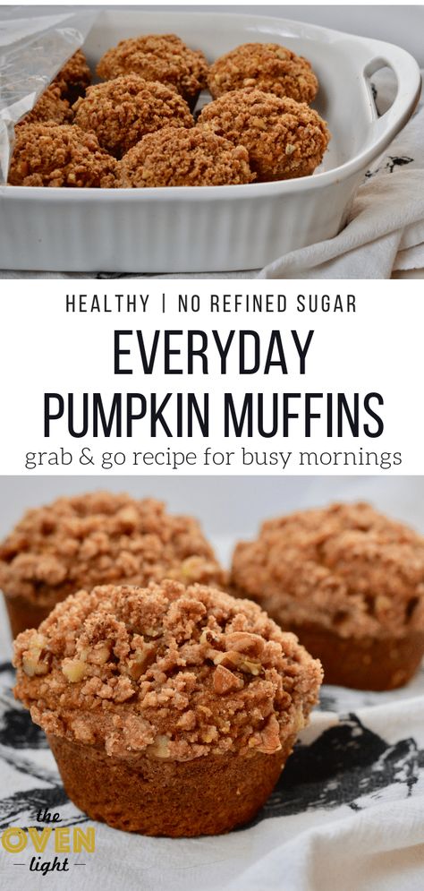 Whole 30 Pumpkin Muffins, Low Sugar Pumpkin Muffins, Daycare Breakfast, Sugar Free Pumpkin Muffins, Breakfast Savory, Pumpkin Oatmeal Muffins, Gluten Free Pumpkin Muffins, Muffins Gluten Free, Muffins Breakfast