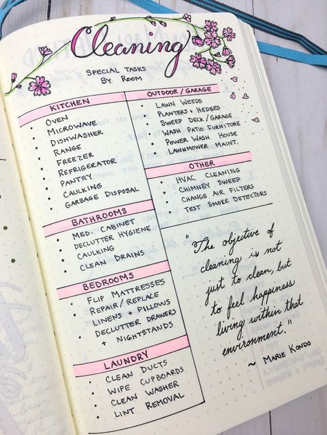 Tackle Spring cleaning with KonMari and my Bullet Journal. Cleaning Bullet Journal, Bullet Journal Banners, Journal Examples, Minimalist Bullet Journal, Weekly Log, How To Bullet Journal, Whatsapp Tricks, Bullet Journal Page, Cleaning Painted Walls