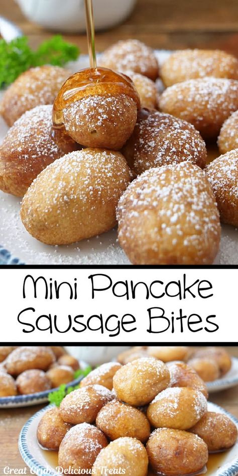 Sausage Pancake Bites, Pancakes On A Stick, Pancake Sausage, Sausage Bites, Halloween Breakfast, Pancake Bites, Sausage Links, Pancake Batter, Breakfast Meal Prep