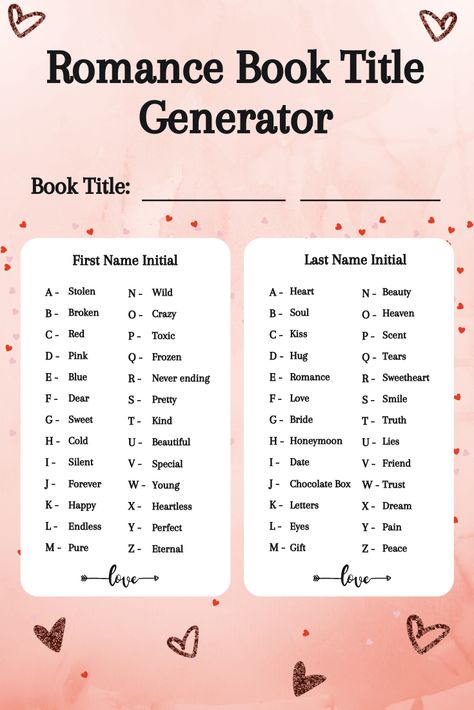 Wattpad Stories Name Ideas, Good Title Ideas, Romance Book Name Generator, Story Name Ideas Writing Prompts, Good Wattpad Story Names, Title For Wattpad Story, Titles For Story Writing, Fantasy Romance Book Title Ideas, Book Titles Ideas Wattpad Romance