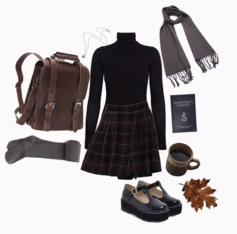 Dark Academia Outfit Polyvore, Academia Aesthetic Outfit, Dark Light Academia, Dark Academia Outfit, Academia Outfits, Academia Style, Harry Potter Dr, 70s Outfits, Hogwarts Dr