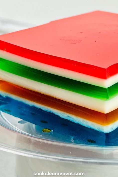 7 Layer Jello Salad, 7 Layer Jello With Evaporated Milk, Ribbon Jello Salad, Ribbon Jello Recipe With Sour Cream, Ribbon Salad Jello Recipe, Layered Jello Salad Recipes, Fall Jello Salad Recipes, Jello Salad With Sour Cream, Layer Jello Recipe