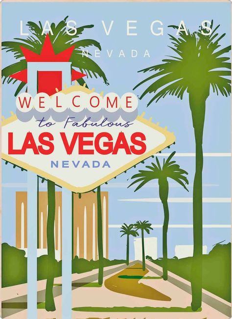 Las Vegas Usa, Iconic Poster, Nevada Travel, Minimalist Travel, Retro Travel Poster, Original Art Prints, Poster Retro, Arte Pop, Travel And Tourism