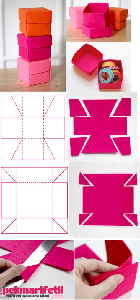 Astuces Diy, Diy Papier, Box Patterns, Cute Box, Diy Gift Box, Paper Crafts Diy Tutorials, Cardboard Crafts, Diy Box, Diy Blog