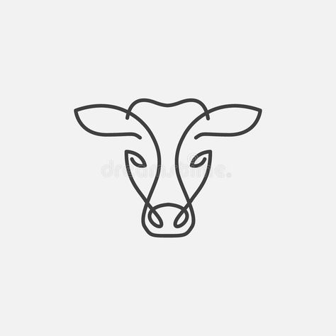 Illustration about Cow head linear logo design vector, cow linear emblem, cow head illustration, farming logo. Illustration of farming, animal, angry - 159894308 Cow Head Tattoo Woman, Cow Tattoo Line, Minimalistic Cow Tattoo, Cow Tattoos Small, Tiny Cow Tattoo Minimalist, Farming Logo Design Ideas, Minimal Cow Tattoo, Simple Cow Tattoo Ideas, Cow Tatoos Beautiful Small