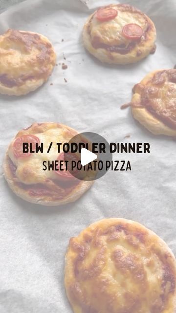 Chelsey Watkins on Instagram: "BLW / Toddler Dinner - Sweet Potato Pizzas 🍕 

Who knew that sweet potato makes the perfect pizza dough? Well these 2 ingredient pizzas are easier than ever and a great way to make veg fun for little ones! 🍠 

🍕 Choose whichever toppings you like! I used mozzarella and cherry tomatoes to keep it simple. But to get even more veg in you could add grated carrot/courgette into the pizza sauce! 

👶🏼 suitable from 6 months+. Cut into strips for little ones under 12 months. 

❄️ suitable for freezing up to 3 months 

2 small sweet potatoes
190g self raising flour 
Pizza sauce - I use tomato purée with mixed herbs and a splash of water
Your choice of toppings

1.Peel, chop and boil your sweet potato until cooked, drain and mash 
2.Preheat oven to 180c and line a Toddler Pizza Recipe, Pizza For Toddlers, Baby Pizza, Blw Recipes, Sweet Potato Pizza, Perfect Pizza Dough, Sweet Potato Mash, Toddler Dinner, Pizza Dough Recipe Easy