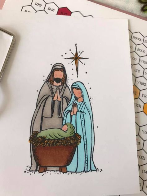 Nativity Painting, Jesus Drawings, Christmas Card Art, Watercolor Christmas Cards, Nativity Crafts, Christmas Jesus, Christmas Nativity Scene, Christmas Canvas, Bible Art Journaling