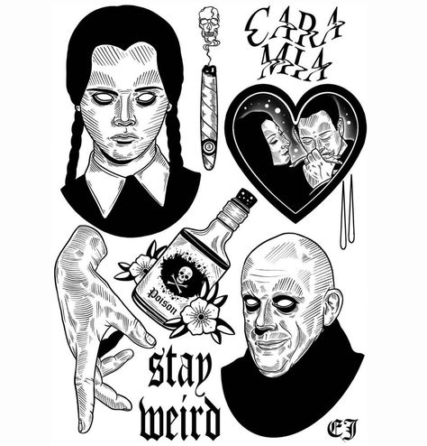 Addams Family Tattoo, Tattoo Fillers, Remember Tattoo, Paint Bike, Family Tattoo Designs, Demon Tattoo, Flash Tattoo Designs, Tattoo Flash Sheet, London Tattoo