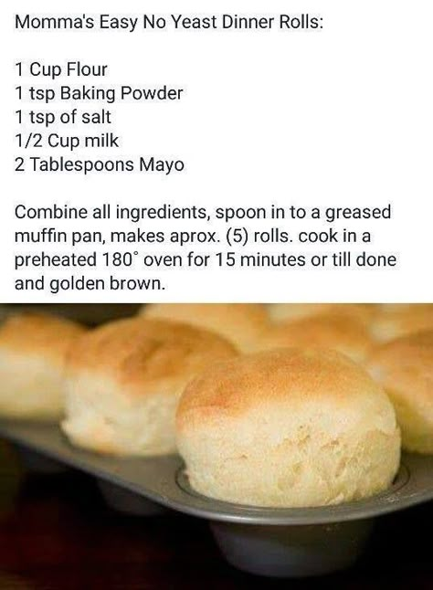 Easy No Yeast Dinner Rolls, Yeast Dinner Rolls, Resepi Roti, No Yeast Dinner Rolls, Dinner Rolls Recipe, Homemade Biscuits, Quick Bread Recipes, Manchego, Easy Bread