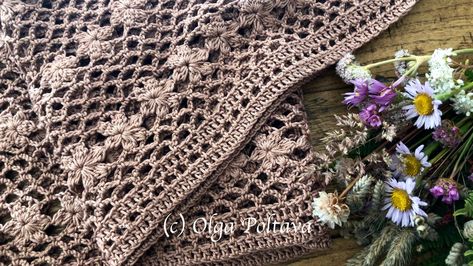 This is a PATTERN ONLY for a crochet scarf, made with mercerized 100% cotton yarn (category 2, DK) yarn and a size (3.5 MM) and D (3.25 MM) hooks. The finished measurements are about 70 inches long and 10.5 inches wide after blocking. About 925 yards of yarn are needed. The specific yarn that I used in Yarnart Begonia, 100% mercerized cotton (five skeins or 250 grams). I named this pattern Summer Wildflowers.  The pattern can be easily adjusted to any custom size. The skill level for this scarf Summer Wildflowers, Lacy Scarf, Beginner Crochet Tutorial, Crochet Cable, Shawl Crochet, Summer Scarf, Crochet Videos Tutorials, Shawl Crochet Pattern, Crochet Stitches Tutorial