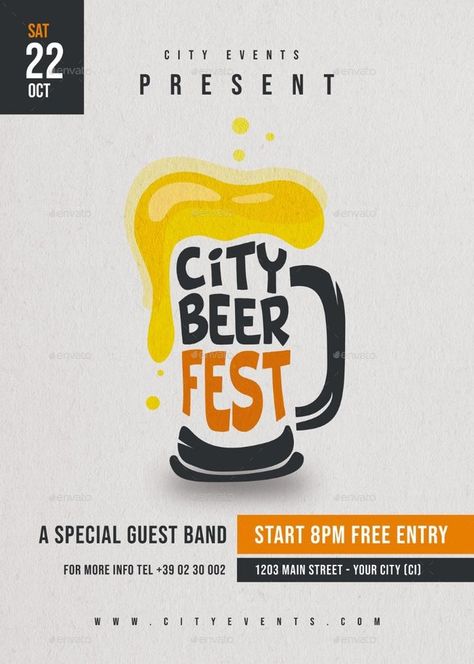 Beer Fest Flyer Template Beer Fest, Psd Flyer, Photo Displays, Special Guest, Flyer Template, Beer, Tech Company Logos, Instagram