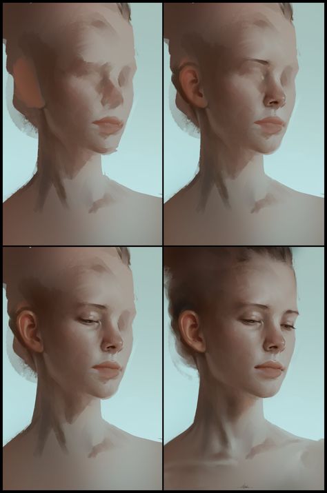 L'art Du Portrait, Siluete Umane, Oil Painting Techniques, Oil Painting Portrait, Digital Painting Tutorials, Digital Art Design, Process Art, Drawing Tutorials, Digital Art Tutorial