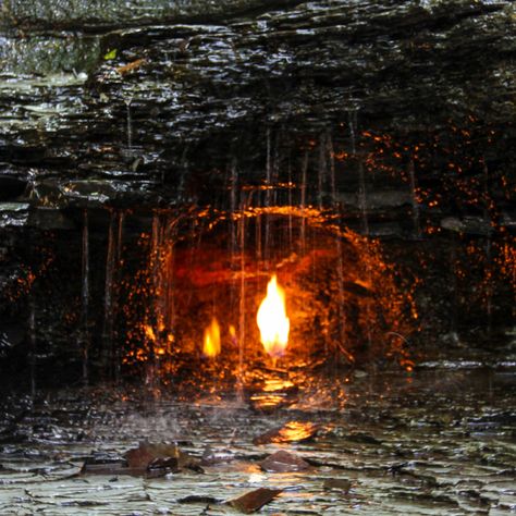 Eternal Flame Falls - See Swim Eternal Flame, Western New York, Fire Burning, Swimming Holes, Place To Visit, Natural Phenomena, Parking Lot, Grunge Aesthetic, Special Places