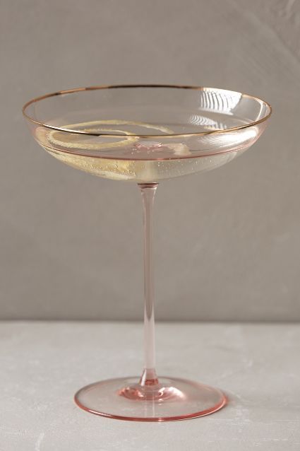 Anthropologie gilded-rim coupes, plus 9 more interesting champagne glasses | Washingtonian Pink Cocktail, Gay Wedding, Cocktail Glasses, Decoration Inspiration, Diy Vintage, Champagne Glasses, Drinking Glasses, Stemware, Cheap Home Decor