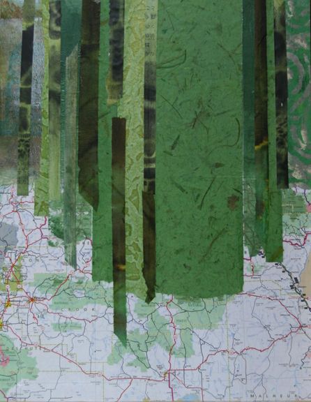 Forest Collage Art, Forest Collage, Forest Journal, Map Collage, Tree Collage, Encaustic Mixed Media, Collage On Canvas, Nature Collage, Magazine Collage