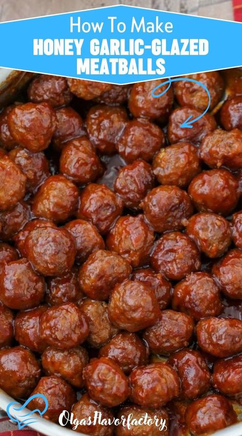 Meatballs Sauce Recipe, Sweet Meatballs, Honey Garlic Ribs, Honey Garlic Meatballs, Garlic Meatballs, Beef Meatloaf, Glazed Meatballs, Meatball Sauce, Appetizer Meatballs