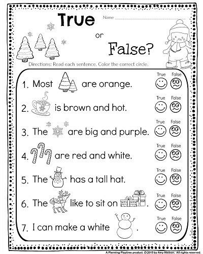 True or false Kindergarten Comprehension Worksheets, Kindergarten Comprehension, Kindergarten Reading Comprehension, Christmas Worksheet, Reading Comprehension Kindergarten, Kindergarten Reading Worksheets, Kindergarten Worksheets Free Printables, Literacy Worksheets, Christmas Worksheets