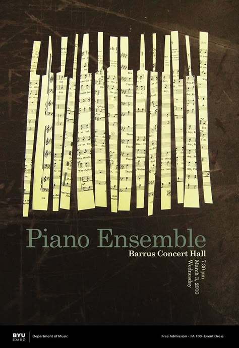 Piano Graphic Design, Piano Concert Poster, Piano Collage, Orchestra Poster, Violin Poster, Piano Poster, Book Typography, Musical Logo, Newspaper Collage