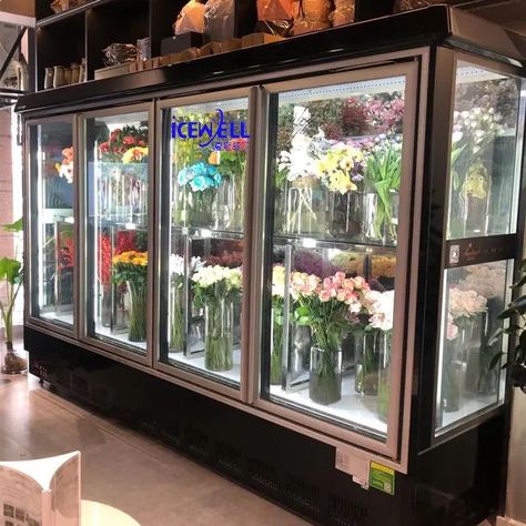 Flower Fridge, Display Fridge, Display Refrigerator, Display Showcase, Commercial Refrigerators, Dream Office, Cafe Interior Design, Floral Shop, Buy Flowers