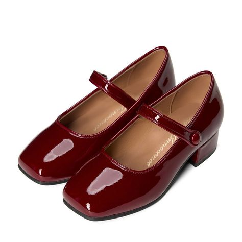 For this school season we created wear-forever shoes that'll elevate anything you style them with. These Holly heels have been crafted from glossy leather in a sweet Mary Jane shape with square toes and a buckle-fastening strap. 60s Mary Janes, Maroon Mary Janes, Burgundy Mary Janes, How To Accessorize An Outfit, Dark Red Shoes, Cherry Shoes, Red Mary Janes, Red Mary Jane Shoes, Shoes Mary Janes