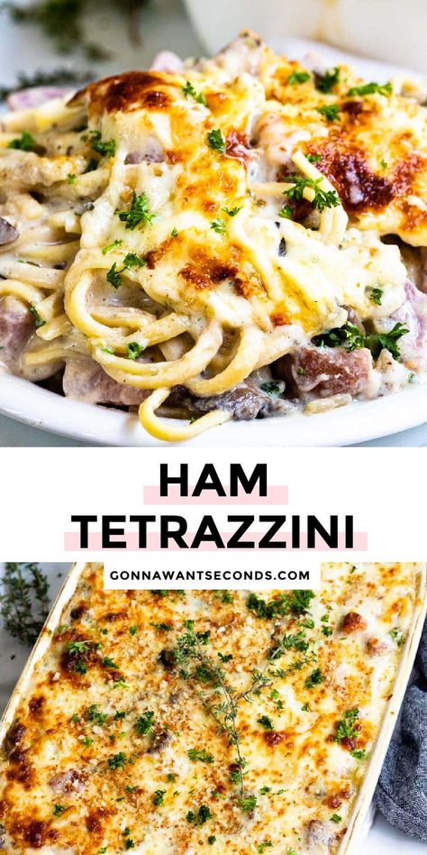 Smoked Ham Leftover Recipes, Ham Tetrazzini Recipe, Ham Casseroles, Ham Tetrazzini, Ham Dinners, Leftover Ham Casserole, Comfort Food Casserole, Ham And Noodle Casserole, Ham Casserole Recipes