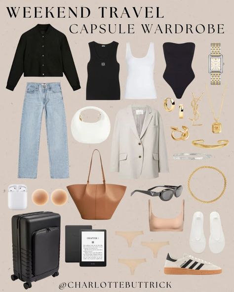 4 Day Travel Outfits Capsule Wardrobe, Capsule Wardrobe Bags, Weekend In Paris Outfits, London Sightseeing Outfit, City Break Outfit Summer, City Trip Outfit, Train Travel Outfit, Weekend Trip Outfits, London Spring Outfit