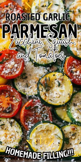 Looking for a delicious and healthy side dish that’s bursting with flavor? This Roasted Garlic-Parmesan Zucchini, Squash, and Tomatoes recipe is perfect for you! The fresh vegetables are roasted to perfection with garlic and Parmesan cheese, creating a dish that’s both savory and satisfying. It’s Tomato Recipes Healthy, Roasted Zucchini Recipes, Tomato Dishes, Clean Eating Salads, Zucchini Tomato, Roast Zucchini, Tomatoes Recipe, Roasted Vegetable Recipes, Zucchini Squash