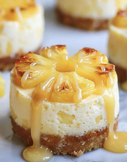 Mini Pineapple Upside-Down Cheesecakes – Tnextrecipes Pineapple Cheesecake, Pineapple Upside, Pineapple Upside Down Cake, Pineapple Upside Down, Mini Cheesecakes, Pound Cake Recipes, Jamie Oliver, Graham Cracker, Graham Cracker Crumbs