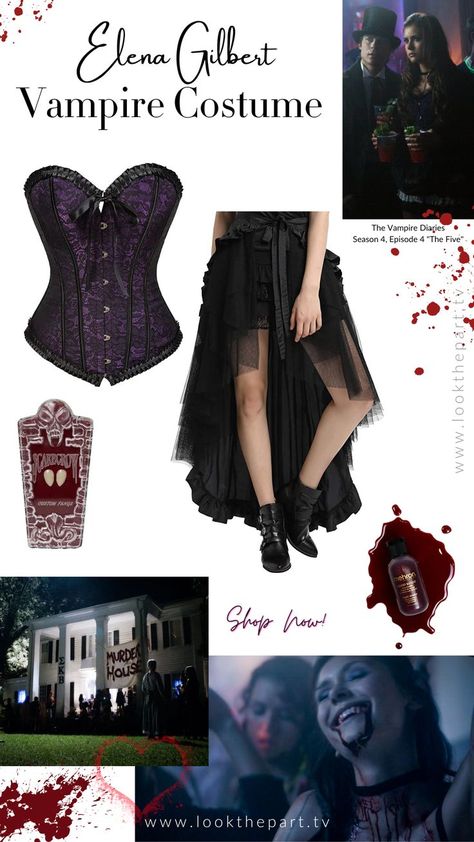 Tvd Halloween Costumes Inspired Outfits, Elena Gilbert Outfits Halloween, College Frat Party, Elena Costume, Hot Halloween Costumes Women, Vampire Diaries Costume, Frat Party, Vampire Diaries Outfits, Vampire Halloween Costume