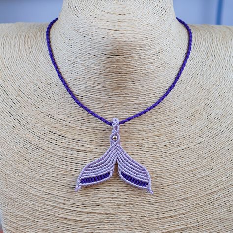 Macrame Whale Tail Tutorial, Macrame Whale Tutorial, Whale Tail Macrame, Macrame Mermaid Tail, Craft Knots, Choker Necklace Diy, Hosting Themes, Mermaid Macrame, Thread Choker