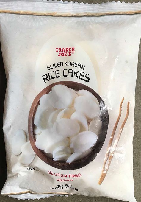 Trader Joe’s SLICED KOREAN RICE CAKES Korean Rice Cake Stir Fry, Trader Joe’s Rice Cakes Recipe, Sliced Korean Rice Cakes, Trader Joe’s Korean Rice Cakes, Trader Joes Rice Cakes, Frozen Rice Cakes, Korean Rice Cake Recipe, Frozen Rice, Korean Rice Cakes