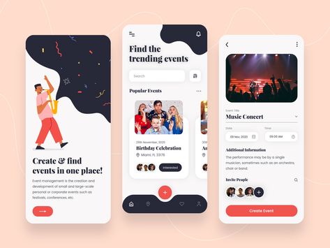 Event Management App Design - PSD Freebie - FreebiesUI Event App, Directory Design, App Design Inspiration, App Ui Design, Design Jobs, Mobile App Design, Design Ui, Event Organization, Ui Kit