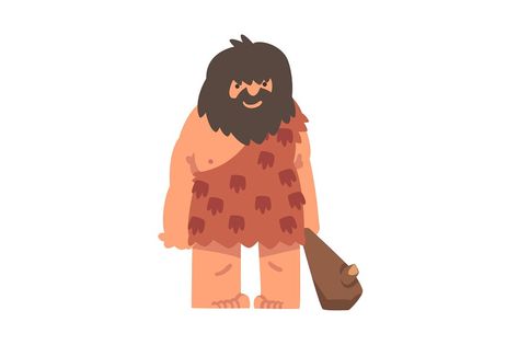 Cave Man Illustration, Stone Age Illustration, Cave Man Drawing, Caveman Illustration, Primitive Illustration, Stone Age Man, Prehistoric Period, Prehistoric Man, Man Clipart