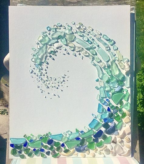 Sea Glass Diy, Sea Glass Art Diy, Sea Glass Art Projects, Beach Glass Crafts, Art Coquillage, Výtvarné Reference, Shell Crafts Diy, Sea Crafts, Glass Art Projects