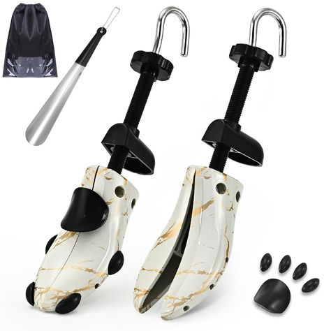 PRICES MAY VARY. Shoe Stretcher for Men's Size Us 9.5-14; Marble Grain 【4-WAY STRETCH LENGTH WIDTH HEIGHT FOR SHOE】 JJDPARTS shoe stretchers provide 4-way stretching: Stretch width to widen shoe; Stretch length to increase shoe size; Expand bunion areas; Raise shoe instep or vamp. Being applied with shoe extender, let the shoe roomy and comfortable. The shoe stretcher will save your wide feet many blisters and pains. This shoe stretching tool can also be used as shoe shaper and shoe keeper to ma Boot Tree, Shoe Stretcher, How To Stretch Shoes, Professional Shoes, Spiral Pattern, Peep Toe Shoes, Shoe Tree, Professional Design, Ergonomic Handle