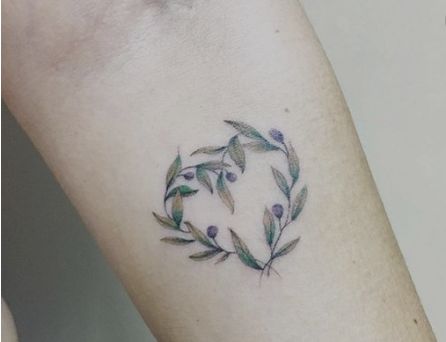 Olive Branch Heart Tattoo, Olive Branches, Bengal Cat, Olive Branch, Cat Tattoo, Heart Tattoo, Small Tattoos, Watercolor Tattoo, Tattoos For Women