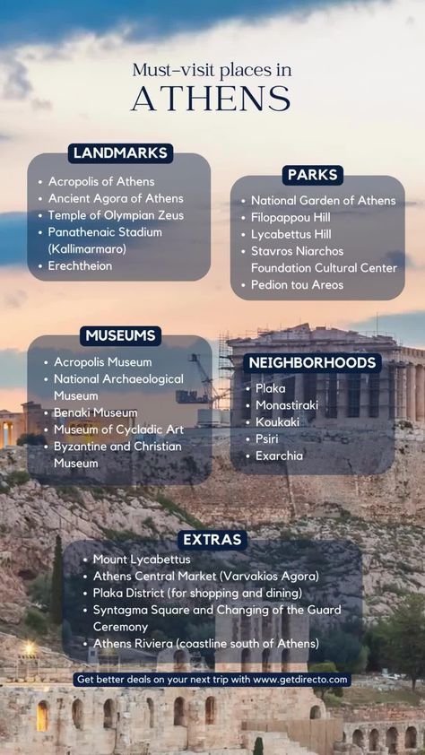 Uncover the 15 Essential Destinations in the Heart of Athens. Keep this guide handy for your next adventure in the historic capital of Greece. For additional information, follow the link⬆️ #Travel #BucketList #Adventure #Explore #HiddenGems #CityLandmarks #FreeResources #thingstodo Athens accommodations | Athens attractions | Athens activities | Greece travel | Athens parks | Greece attractions | Athens museums | Athens neighborhoods Greece Athens Travel, Athens Greece Travel Guide, 3 Days In Athens Greece, Things To Do In Athens Greece, Athens Neighborhoods, Athens Bucket List, Greece Guide, Athens Vacation, Travel In Greece