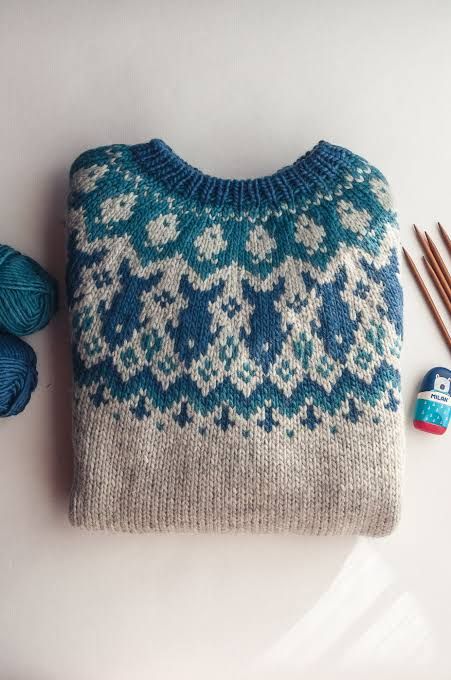 Free Sweater Pattern, Fish Sweater, Motif Fair Isle, Icelandic Sweaters, Confection Au Crochet, Sweater Knitting Pattern, Fair Isle Knitting Patterns, Colorwork Knitting, Fair Isle Knitting