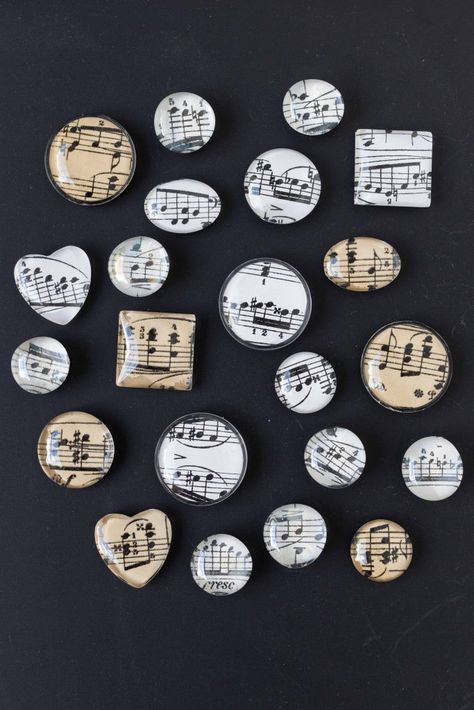 You searched for sheet music • Rose Clearfield Music Gifts Diy, Diy Coasters Tile, Clothespin Magnets, Sheet Music Crafts, Diy Magnets, Sheet Music Art, Glass Magnets, Music Crafts, Magnet Crafts