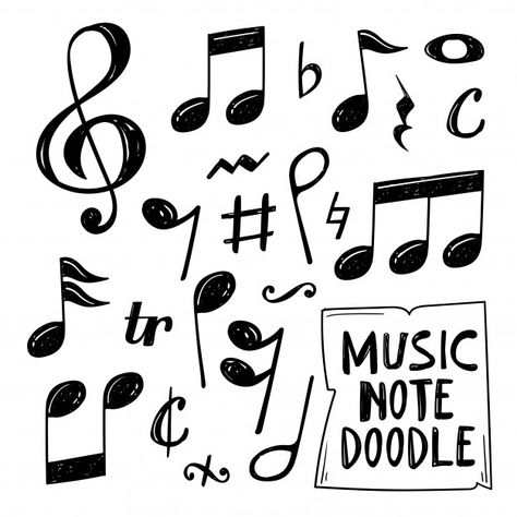 Music Doodles Simple, Music Notes Drawing Doodles, Notes Drawing Doodles, Music Doodles Aesthetic, Music Note Doodle, Music Doodles, Music Notes Drawing, Notes Drawing, Music Sketch