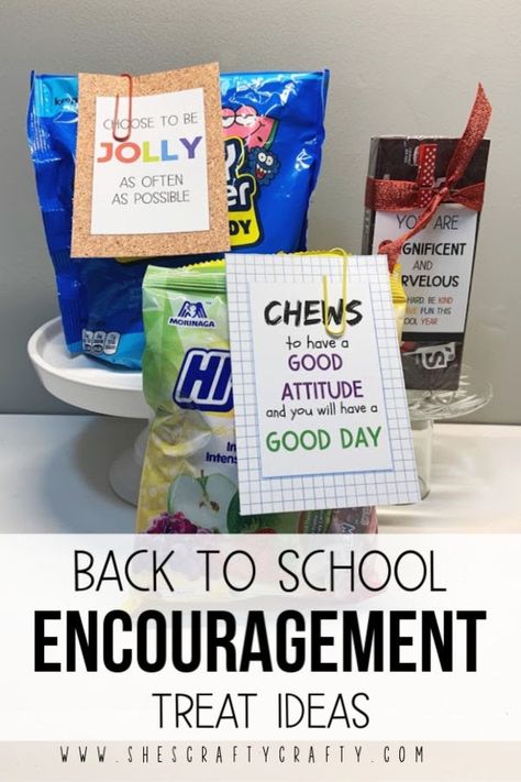 Back to School Encouragement Treat Ideas Back To School Encouragement, Student Treats, School Encouragement, Back To School Gifts For Kids, Teacher Encouragement, Teacher Morale, Kids Lunches, Back To School Party, School Treats