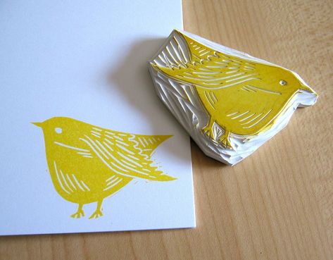 stamp and stationery | Flickr - Photo Sharing! Eraser Stamp, Thanksgiving Crafts Diy, Hand Carved Rubber, Folding Origami, Clay Stamps, Hand Carved Stamps, Stamp Carving, Bird Stamp, Handmade Stamps