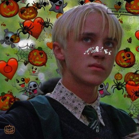 Halloween, pumpkin, phantom, spiders, October, Draco Malfoy, Harry Potter. Halloween Pfp, Halloween Icons, Draco Malfoy, Halloween