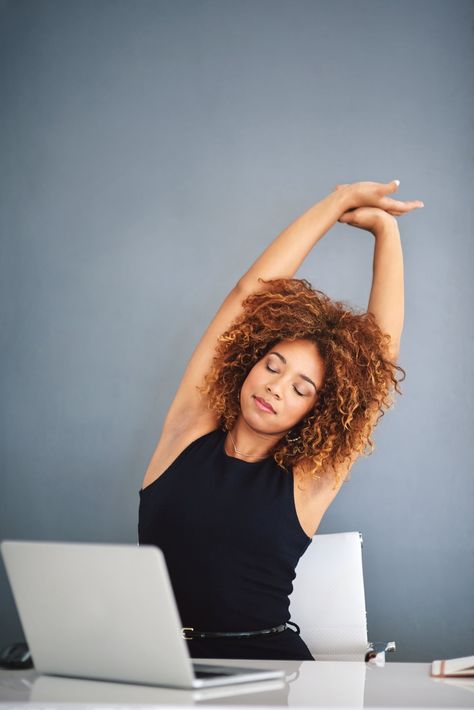 Stretch Your Arms Over Your Head Tips For Work, Forward Head Posture Exercises, Neck And Shoulder Muscles, Mindful Breathing, Arm Stretches, Fix Your Posture, Forward Head Posture, Work And Study, Posture Exercises