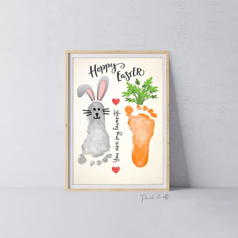 ♥ PRINT IT OFF - Handprint & Footprint Art Made Easy https://www.etsy.com/au/shop/PrintitoffShop You are my Favorite Favourite Bunny Carrot / Footprint Handprint Art Craft / Hoppy Easter / Kids Baby Toddler / Keepsake DIY Card / Print It Off 0837 INSTANT ACCESS - Digital Download File STEP 1. Download and save. STEP 2. Print file at home or local print shop. STEP 3. Print child's Footprints to create bunny and carrot - Add eyes, mouth etc. YOU WILL RECEIVE: 8x10, Letter, A4, 11x14 and A3 sizes (high quality JPG files). *No physical product will be shipped, this is a digital downloadable art print. GIFT FROM THE HEART PROMISE We guarantee you will be creating cute baby memories and heartfelt craft/gifts LIKE A PRO with our prints or your money back!! Absolutely no risk to you! ➜ Print on me Easter Handprint, Baby Footprint Crafts, Hands Painting, Toddler Songs, Baby Art Crafts, Baby Art Projects, Footprint Crafts, Toddler Arts And Crafts, Toddler Activity