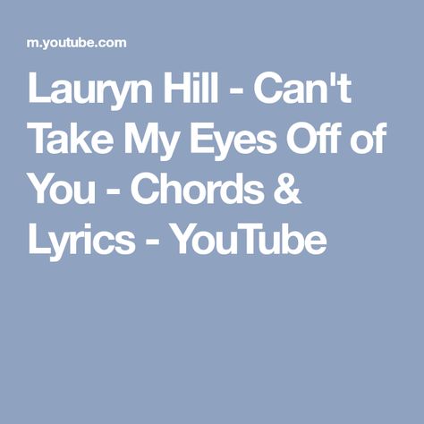 Lauryn Hill, My Eyes, Ukulele, Canning