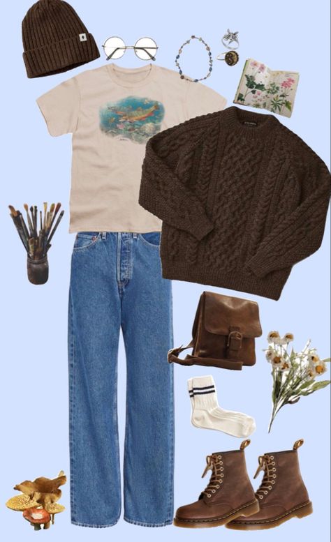 Vintage Inspired Outfits Men, Men’s Cottage Core Fashion, Indie Fits Men, Nature Outfits Men, Men’s Indie Fashion, Grandpacore Outfit Male, Indie Outfit Men, Enchanted Forest Outfit Men, Cottage Core Mens Fashion