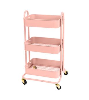 Wooden Ribbon Ladder White | JOANN Metal Cart, Craft Cart, Organize Craft Supplies, Pink Crafts, Organization Essentials, Storage Cart, We R Memory Keepers, Media Storage, Memory Keepers