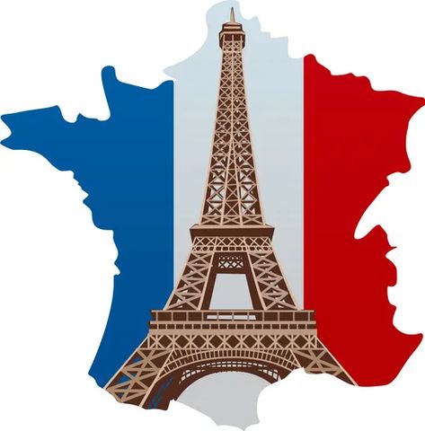 Eiffel tower on map of france Royalty Free Vector Image Tour Eifel, Pictures Of Flags, Map Of France, French Pictures, France Flag, French Flag, French Colors, Cartoons Png, France Map